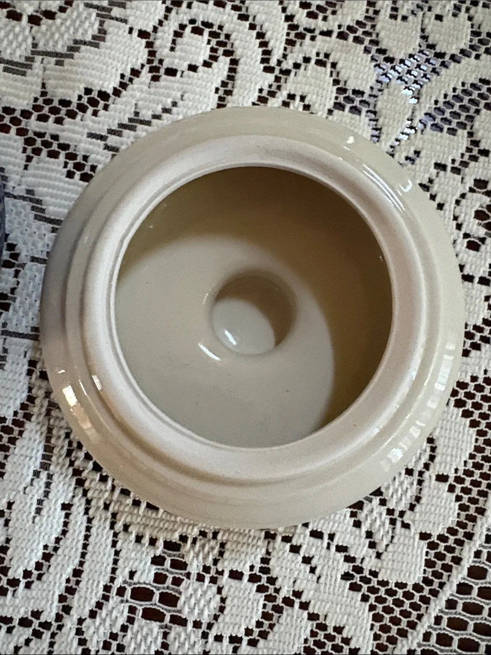 Polish Pottery Storage Jar - Blue and Gold Pattern